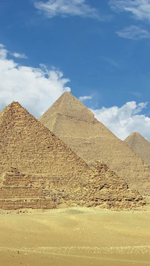 Clouds over great pyramids in Egypt Stock Footage 253418093