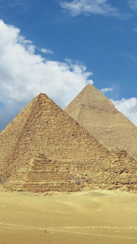Clouds over great pyramids in Egypt Stock Footage 254656813