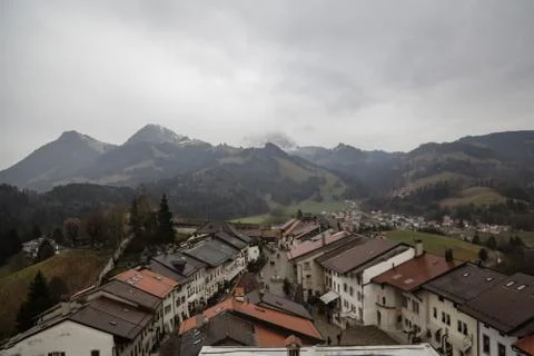 Clouds over Gruyeres Stock Photos