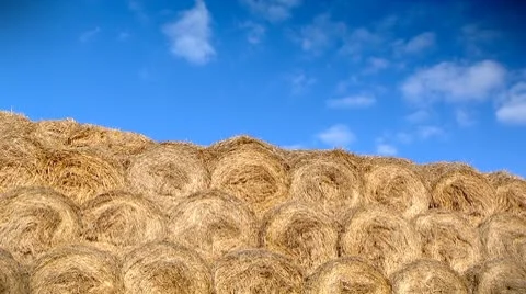 Clouds over haystack Stock-Footage 8911457