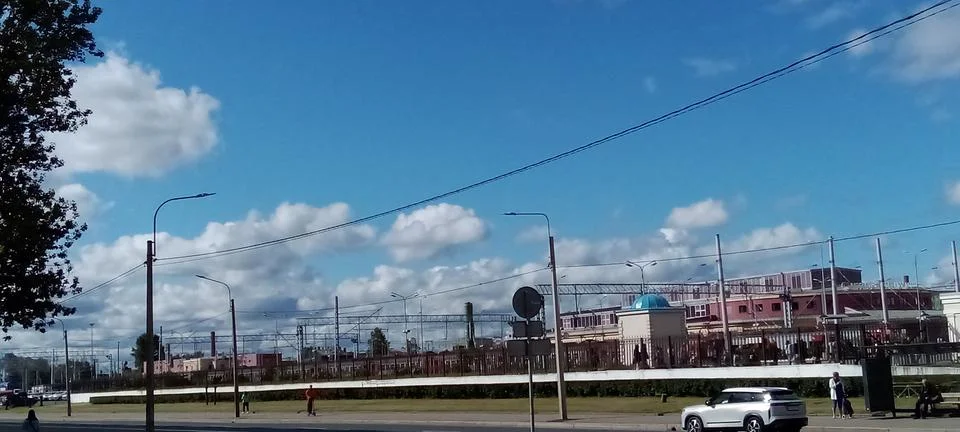 Clouds over the highway Stock Photos