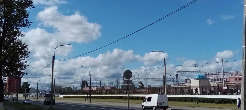 Clouds over the highway Foto stock