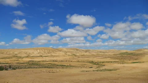 Clouds over hills in desert Stock Footage 93381547