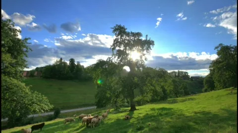 Clouds over hills HDR time lapse Video stock 312635