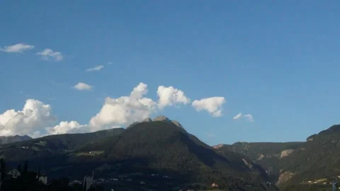 Clouds over the Ifinger peak in South Tirol, Italy. Stock Footage 135830993