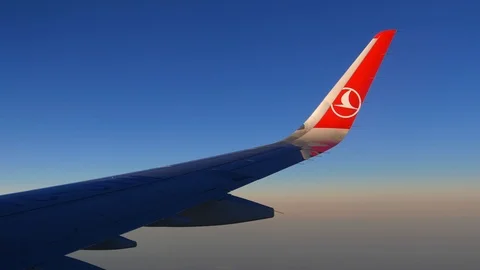 Clouds over Keyseri landscape, Turkey view from Turkish airplane window. Stock Footage 95876363