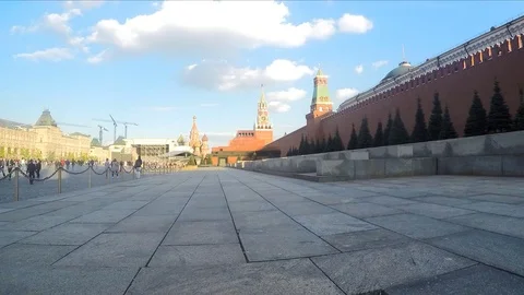 Clouds over the Kremlin walls in summer timelapse Stock Footage 82980168