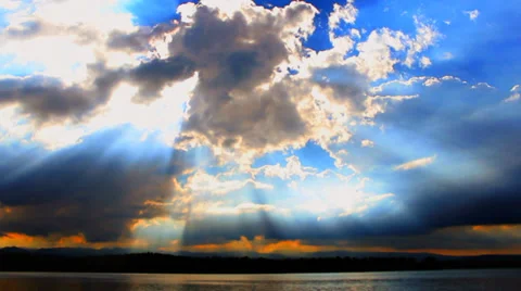 Clouds Over The Lake Stock Footage 34517505
