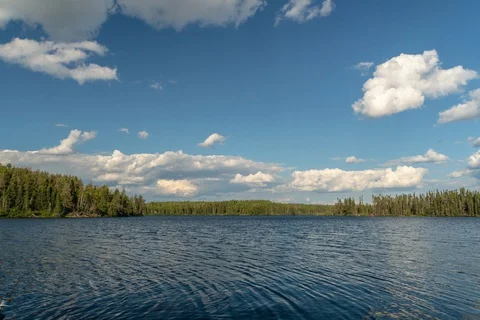 Clouds over lake Stock Footage 128391499