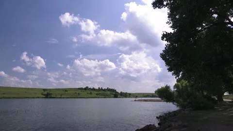 Clouds over lake Stock Footage 138652409