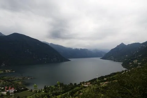 Clouds over the lake Stock Photos