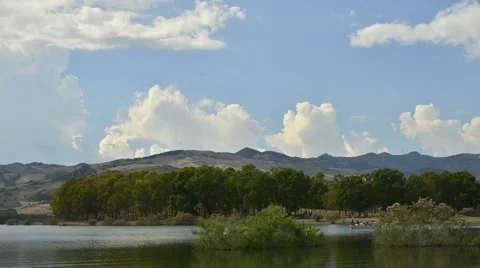 Clouds over Lake Pozzillo Stock Footage 50877253
