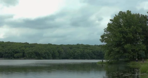 Clouds Over Lake Timelapse Stock Footage 91927770