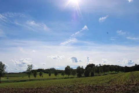Clouds over landscape. Stock Photos