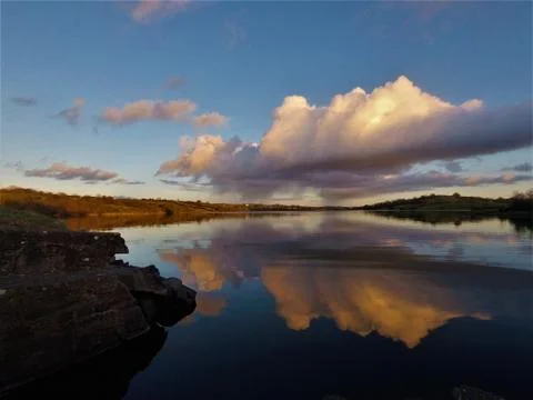 Clouds over lough Sillan Stock Photos