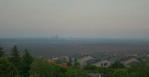 Clouds over Madrid from Sierra de Madrid Stock Footage 204809244