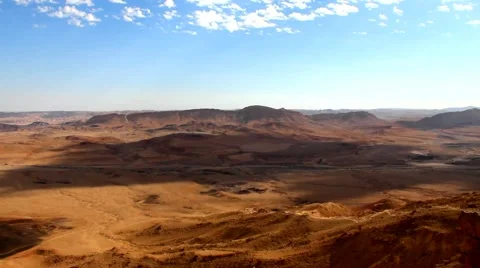 Clouds over Makhtesh Ramon Crater Stock Footage 47240580
