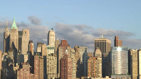 Clouds Over Manhattan Stock Footage 32115119
