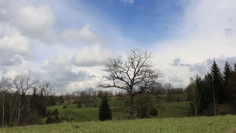  Clouds over the  meadow Stock Footage 76407037