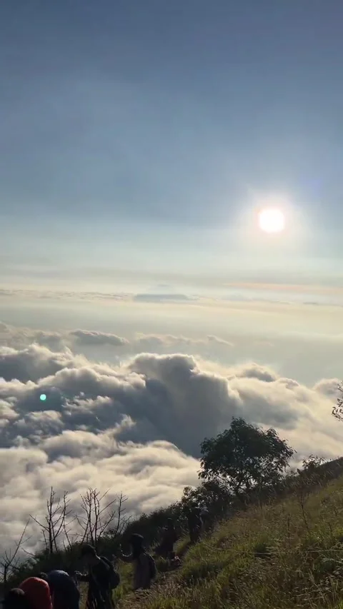 Clouds over the merbabu mountain Stock Footage 280997631
