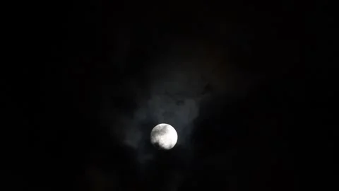 Clouds over the moon Stock Footage 132013497