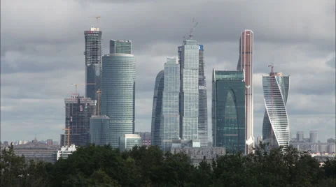 The Clouds over the Moscow City Stock Footage 66254495