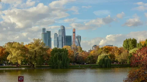 Clouds Over Moscow City Stock Footage 68196980