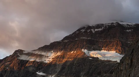 Clouds Over Mount Edith Cavell Wide View Stock Footage 31821195