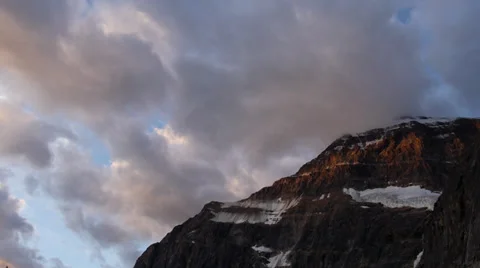Clouds Over Mount Edith Cavell Stock Footage 31821556