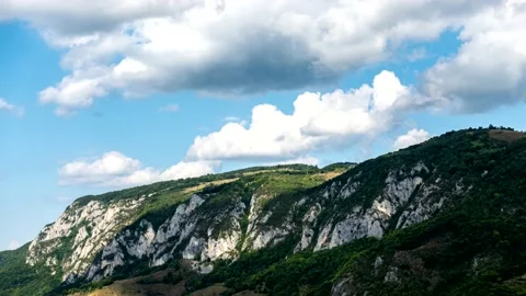 Clouds Over Mountain in Apuseni Mountains in Romania Timelapse Stock Footage 163914433