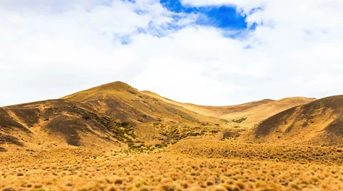 Clouds over the mountain in autumn fall seasonal at new zealand Stock Footage 52365326