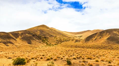 Clouds over the mountain in autumn fall seasonal at new zealand Stock Footage 52366223
