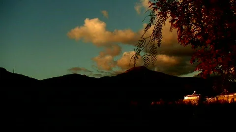 Clouds over the mountain Stock Footage 84815