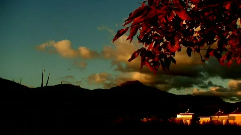 Clouds over the mountain Stock Footage 84819