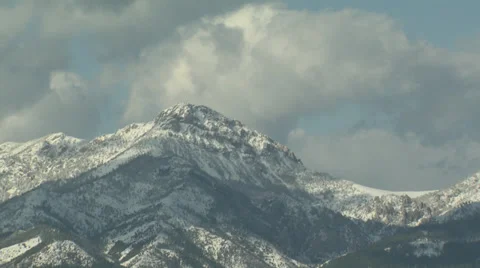 Clouds over Mountain Stock Footage 38050358