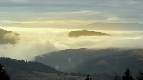 Clouds over the mountain Stock Footage 145064472