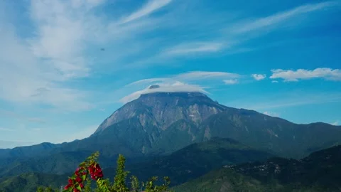 Clouds over the mountain (Mount Kinabalu) Stock Footage 300849595