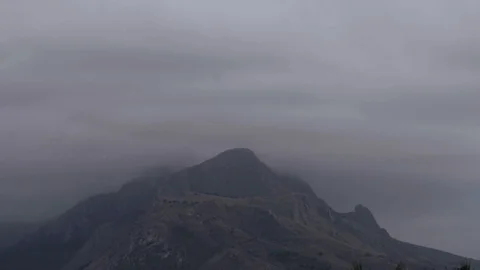 Clouds over a mountain next to Palermo in Sicily Stock Footage 88626433
