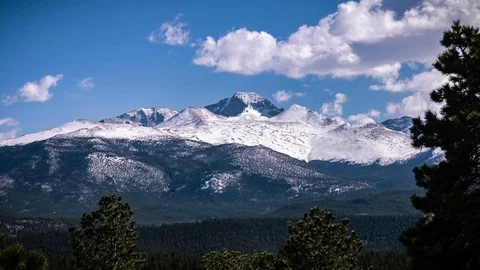 Clouds over Mountain Peak in Rocky Mountain National Park Stock Footage 108115326