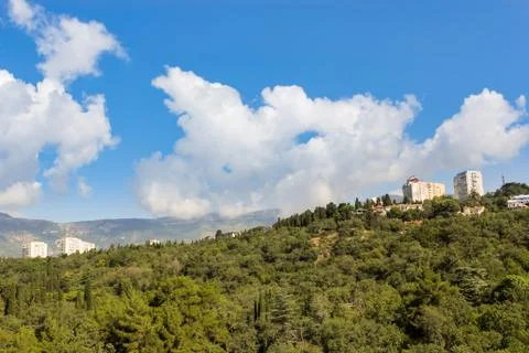 Clouds over the mountain. Stock Photos