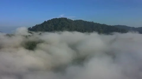 Clouds over mountain rainforest Video stock 132378494