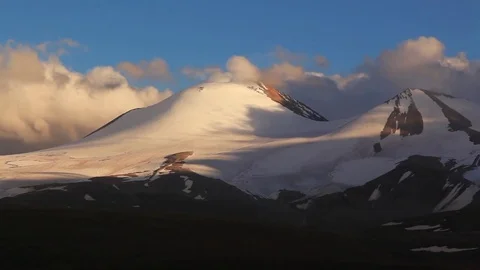 Clouds over the mountain Tabyn Bogdo Ola Stock Footage 72301800