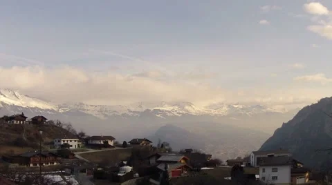 Clouds over mountain. Time Lapse Stock Footage 48126439