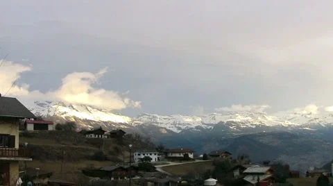 Clouds over mountain. Time Lapse Video stock 48127573