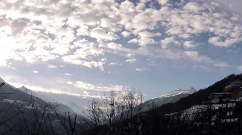 Clouds over mountain. Time Lapse Video stock 48228694
