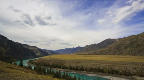 Clouds over mountain valley Video stock 47046381