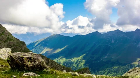 Clouds Over the Mountain Valley Stock Footage 147481463