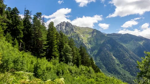 Clouds Over the Mountain Valley Stock Footage 147481520