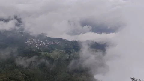 Clouds over mountain village Stock Footage 267489846