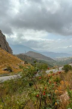 Clouds over mountain in Zafarraya,  Sierra Tejeda Natural Park, Spain Stock Photos